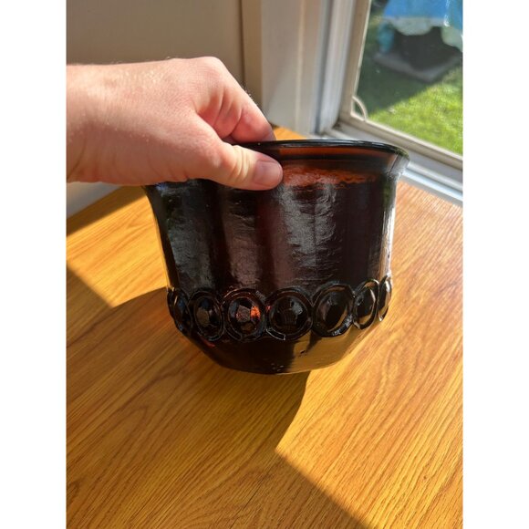 Tiffin Franciscan Madeira brown ice bucket vintage heavy glass - Picture 6 of 10